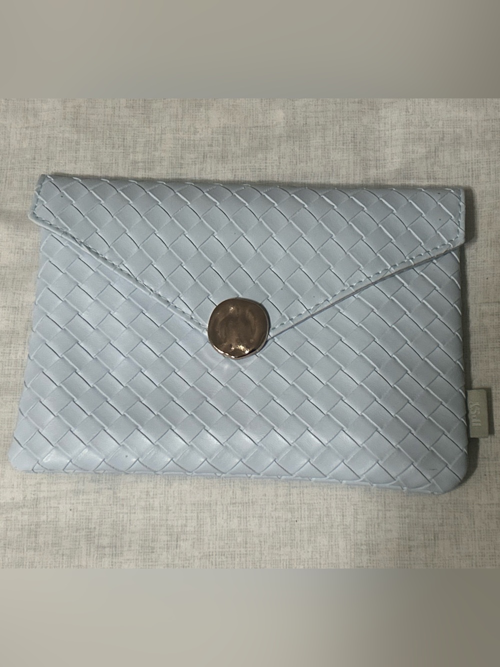 Light Gray Women's Woven Clutch Bag